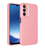 Samsung Galaxy A24 Kılıf Kamera Korumalı Simli Lüks Işıltılı Silikon (Pembe)