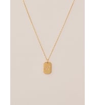 Kişiye Özel 925 Ayar Gümüş Künye Harf Kolye (Gold)