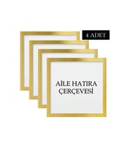 4 Adet Çerçeve Seti Tablo Seti Boş Çerçeve Masa üstü Çerçeve  Hediyelik Çerçeve (Gold)
