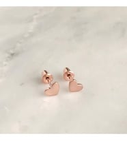 925 Ayar Kalpli Gümüş Küpe , 24 Ayar Altın Kaplama, Rose Kaplama ve Gümüş Seçenekleriyle (Rose)