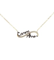 925 Ayar Gümüş Canım Annem Sonsuzluk Kolye (Gold)