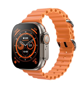 Pazariz Watch Ultra Gs8+ Akıllı Saat, 2.05 Inc Hd Ekran, Siri-bluetooth Hd Ses (Turuncu)