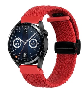 Sneezy Huawei Watch GT 2 Elegant-Classic 42mm Uyumlu 20mm FiberLink Manyetik Tokalı Örgü Kordon (Kırmızı)