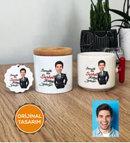 Kişiye Özel Karikatürlü Kolay Yetişmiyor Hediye Seti T Kupa, Kalemlik, Anahtarlık Erkek Sevgiliye Abiye Babaya Doğum Günü Hediyesi (Kırmızı)