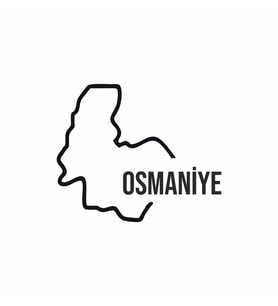 Osmaniye Harita Araba Sticker siyah 17x14 CM (Siyah)