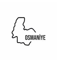 Osmaniye Harita Araba Sticker siyah 17x14 CM (Siyah)