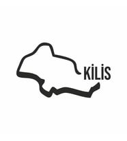 Kilis Harita Araba Sticker siyah 18x11 CM (Siyah)