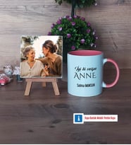 Anneye Doğum Günü Hediyesi Fotoğraflı Dekoratif Taş, Kupa Bardak Beyaz Hediye (Model 6)