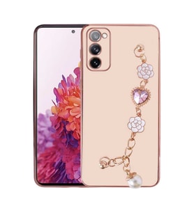 Galaxy S20 FE Kılıf El Tutamaçlı Taka Kapak (Pembe)