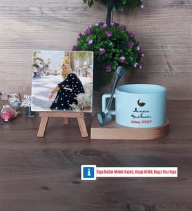Arapça Öğretmeni Fotoğraflı Dekoratif Taş, Kupa Bardak Beyaz Hediye Öğretmenler Günü Hediyesi (Model 8)