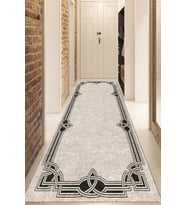 Dijital Baskılı Kaymaz Taban Yıkanabilir Modern Yolluk Ve Koridor Halısı NDU-HT-234 (Gri)