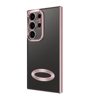 Galaxy S24 Ultra Kılıf Kamera Korumalı Logo Gösteren Omega Kılıf (Rose)