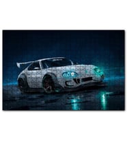 Cakapuzzle Beyaz Toyota Supra Drift  Puzzle Yapboz MDF (Ahşap) (255 Parça)