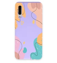 PrintiFy Samsung Galaxy A50 Uyumlu Lansman Kılıf Karışık Renkler Tasarımlı İçi Kadife Kapak (Lila)
