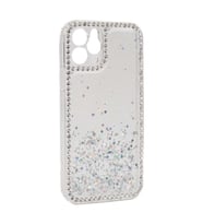 Apple iPhone 12 Kılıf Zore Fensi Parlak Simli ve Pullu Kılıf (Renksiz)