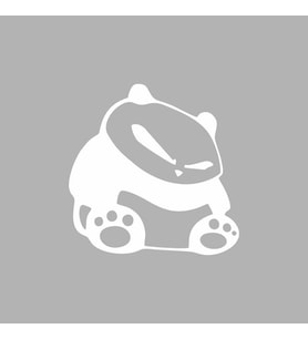 Kızgın Panda Araba Sticker siyah 16x16 CM (Beyaz)