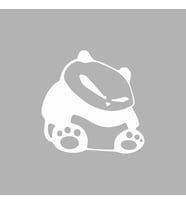 Kızgın Panda Araba Sticker siyah 16x16 CM (Beyaz)