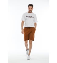 Süperlife Erkek Regular Fit Brooklyn Baskılı Şort SPR 208 (Taba)