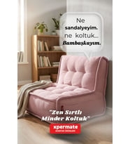Xpermate Zen Sırtlı Minder Koltuk İskandinav Tarzı Ergonomik Yer Koltuğu Sırtlıklı Oturma Minderi 80X60 (Pembe)
