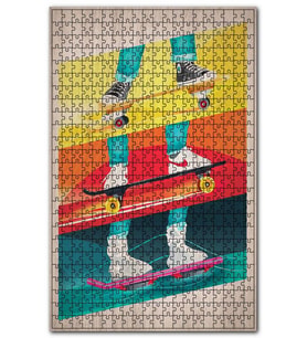 Cakapuzzle Geleceğe Dönüş Kaykayları Şekilli Görsel Puzzle Yapboz MDF (Ahşap) (1000 Parça)