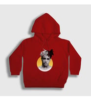 Presmono Unisex Çocuk Beyaz Sun XXXTentacion Kapüşonlu Sweatshirt 48951tt (Kırmızı)