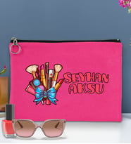 BK Gift Kişiye Özel İsimli-3 Astarlı Portföy Çanta 30x21cm(12 Renk Seçeneği), Baskılı El Çantası, Organizer Çanta (Fuşya)