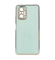 Xiaomi Redmi Note 10 Pro Kılıf Kenarları Gold Kamera Korumalı Renkli Pastel Silikon Mor BARK (Açık Yeşil)