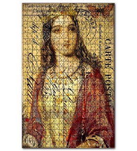 Cakapuzzle Kart Postal Ve Kraliçe Görseli Puzzle Yapboz MDF (Ahşap) (255 Parça)