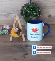 Sağlık Teknikeri Kupa Bardak Beyaz ve Fotoğraflı Ahşap Anahtarlık HediyeTıp Bayramı Hediyesi (Model 3)
