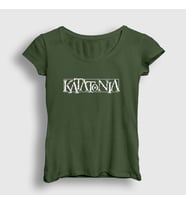 Presmono Kadın Sarı Logo Katatonia T-Shirt 90041tt (Haki)