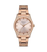 Ferrucci 1.Sınıf Çelik Su Geçirmez Zirkon Taşlı Modern Şık Kadın Kol Saat (Rose)