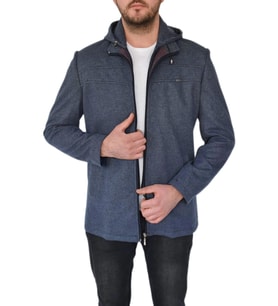Erkek Tek Spor Ceket  Kapüşonlu BGL-ST02366 (İndigo)