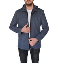 Erkek Tek Spor Ceket  Kapüşonlu BGL-ST02366 (İndigo)