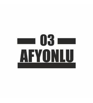 03 Afyonlu Araba Sticker siyah 14x8 CM (Siyah)
