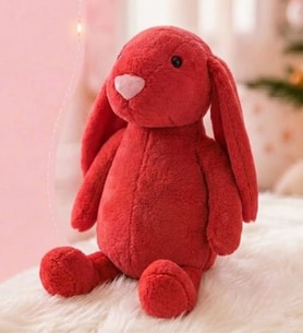 Uyku Arkadaşım PAPYONLU Uzun Kulak Bunny Peluş Tavşan 65 cm (Nar Çiçeği)