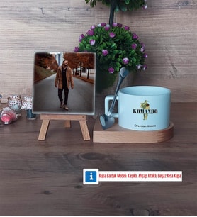 Komando Fotoğraflı Dekoratif Taş, Kupa Bardak Beyaz Hediye (Model 8)