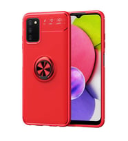 Samsung Galaxy A03s Kılıf Yüzüklü Magnetli Ravel Case (Kırmızı)
