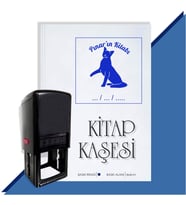 Kişiye Özel  Sevimli Kedi 7 Tarihli Kitap Kaşesi (Mavi)