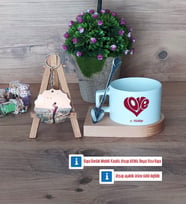 Sevgiliye Hediye Kupa Bardak Beyaz ve Fotoğraflı Ahşap Anahtarlık Hediye (Model 8)