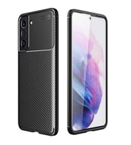 Galaxy S21 FE Kılıf Zore Negro Karbon Tasarım Silikon Kılıf (Siyah)
