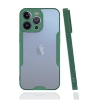 Apple iPhone 13 Pro Kılıf Kamera Korumalı Arkası Şeffaf Silikon (Yeşil)