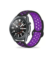 Huawei Gt2 46mm Silikon Delikli Spor Kordon (Siyah-Mor)