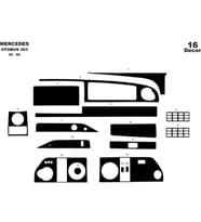 Meriç® Mercedes 303 Ön Torpido Kaplama Maun 16 Parça 1992-1995 (Piano Black)