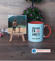 Anneler Günü Hediyesi Fotoğraflı Dekoratif Taş, Kupa Bardak Beyaz Hediye (Model 13)