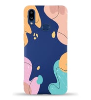 PrintiFy Samsung Galaxy A10s Uyumlu Lansman Kılıf Karışık Renkler Tasarımlı İçi Kadife Kapak (Lacivert)