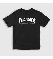 Presmono Unisex Çocuk Beyaz Logo V5 Thrasher T-Shirt 279212tt (Siyah)