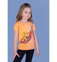 Toontoy Kız Çocuk Çanta Baskılı Tişört (Siyah)