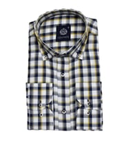 Erkek Ekose Klasik Uzun Kol Gömlek Oxford BGL-ST02988 (Sarı)