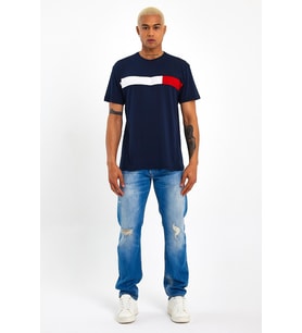 Erkek  Bisiklet Yaka Regular Fit Garnili  Tişort SPR23TS301 (Lacivert)