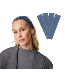 4'lü Spor Saç Bantları - Elastik Kaymaz İnce Saç Ter Kafa Bandı Bandana, Kadın & Erkek Koşu Fitness Yoga Pilates Makyaj Yüz Yıkama Atletik Egzersiz Saç Bandı (İndigo)